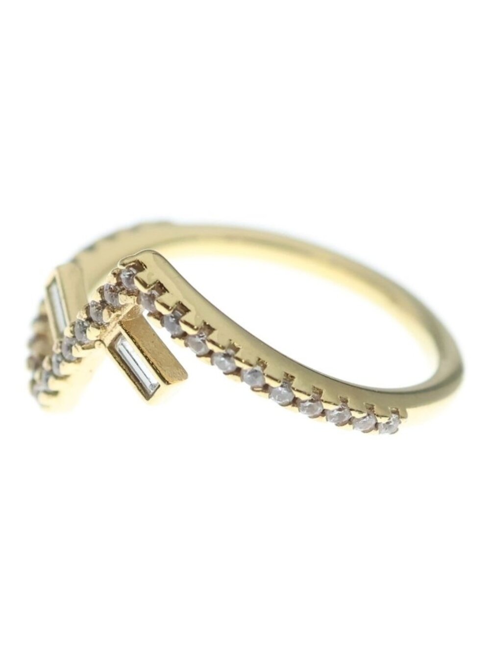 Fendi Logo Rhinestone Ring Gold